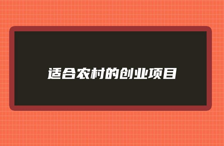 适合农村的创业项目