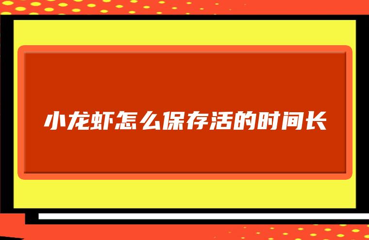 小龙虾怎么保存活的时间更长